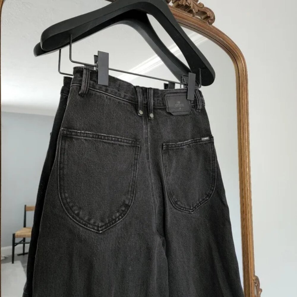 Thrills Canyon Jeans high-waisted wide leg black jeans size 26 - Picture 7 of 7